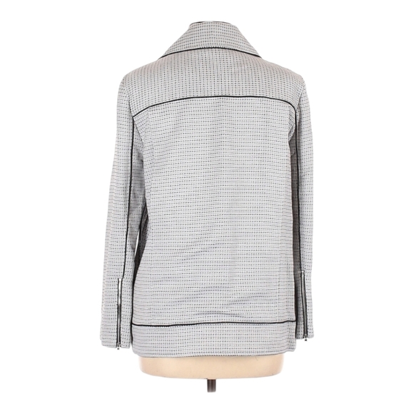 NWT Badgley Mischka Tweed Moto Jacket Grey Multi  Large - Picture 4 of 15